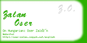 zalan oser business card